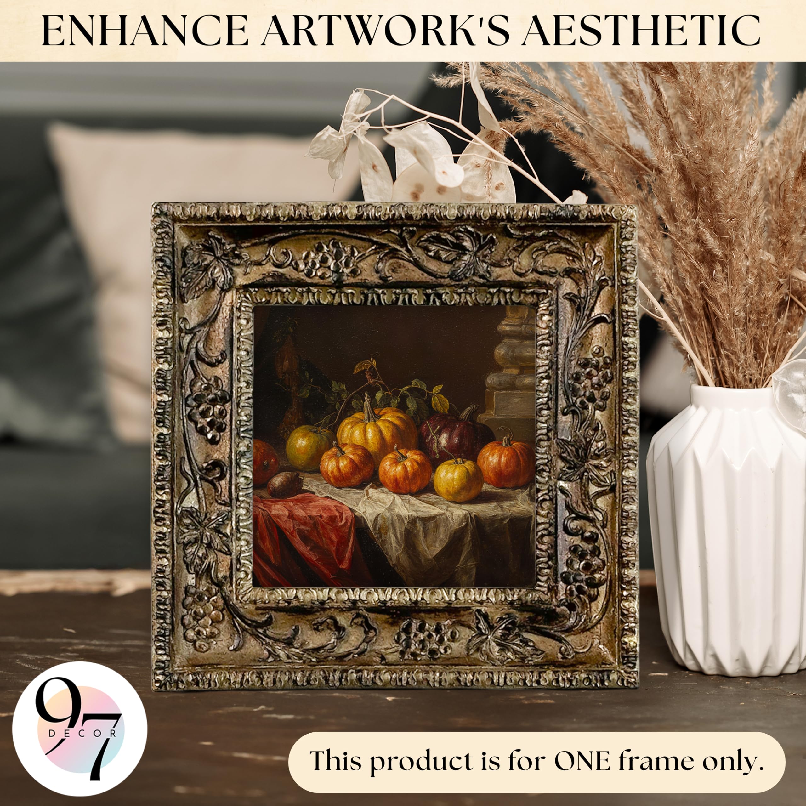 Amazon.com: 97 Decor Small Vintage Picture Frames 3x3 - Antique